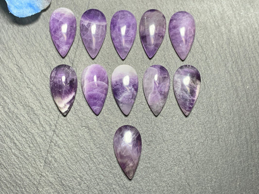 Amethyst pear 11x21mm cabochon - Calibrated cabochons