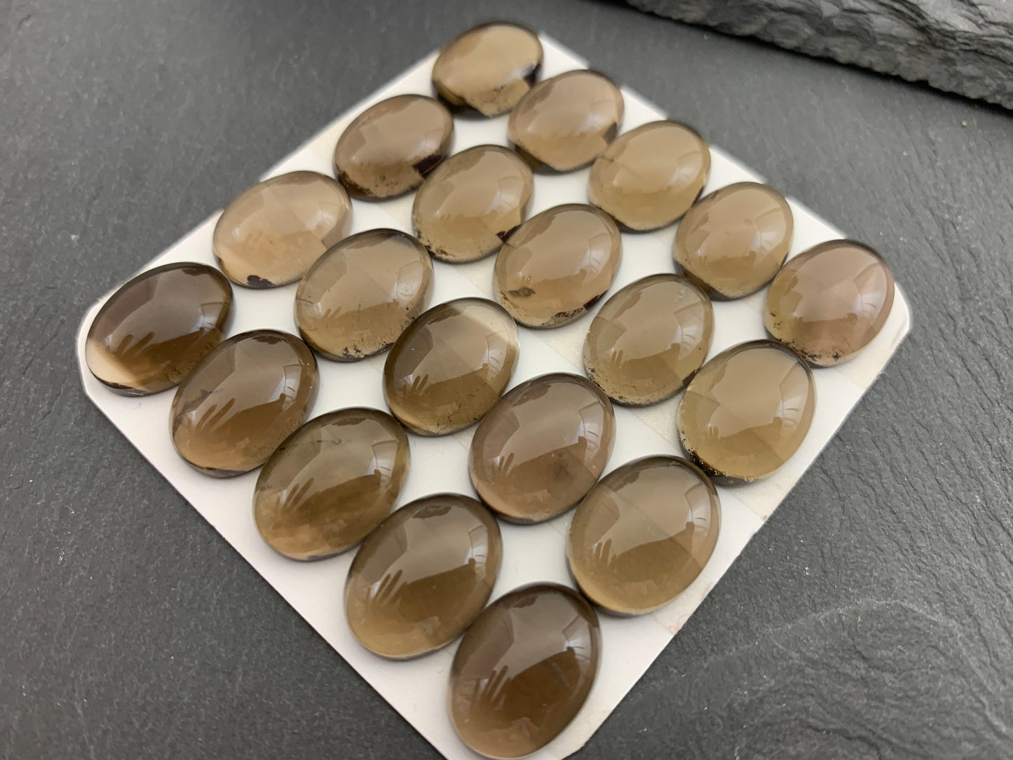 Smokey Quartz oval 12x16mm cabochon - Calibrated cabochons