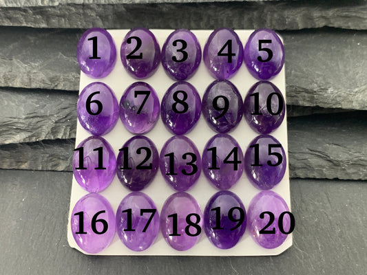 Amethyst oval 12x16mm cabochon - Calibrated cabochons