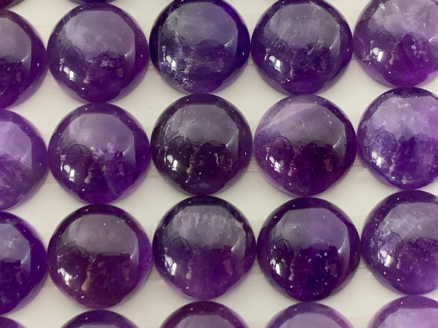 Amethyst round 12mm cabochon - Calibrated cabochons
