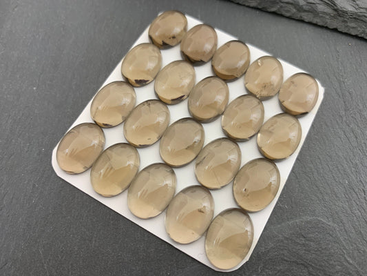 Smokey quartz oval 12x16mm cabochon - Calibrated cabochons