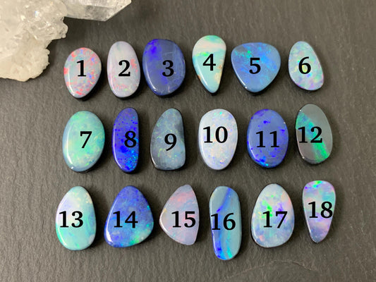 Australian Opal doublet 13-17mm long cabochon