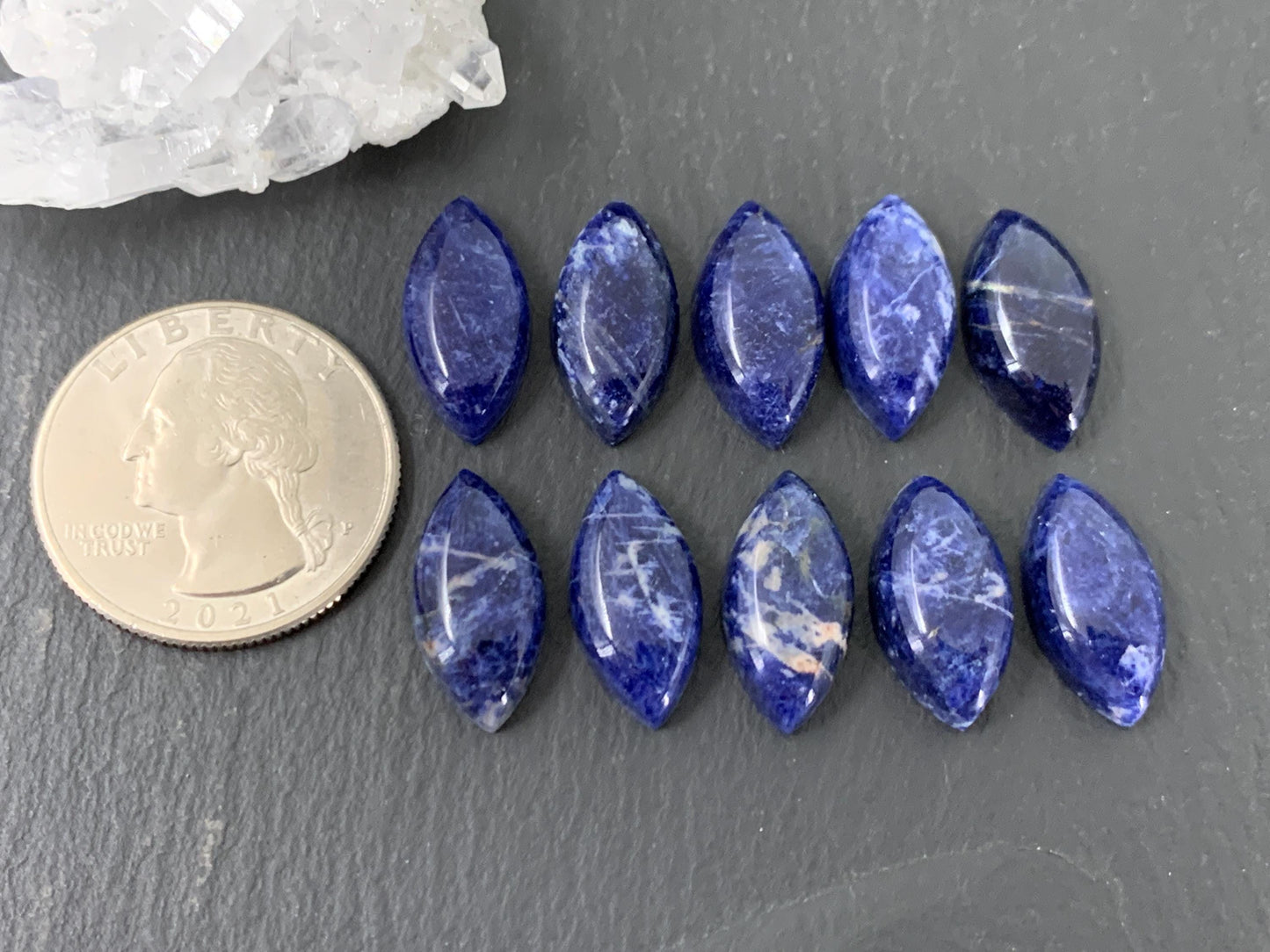 Sodalite marquise 9x18mm cabochon