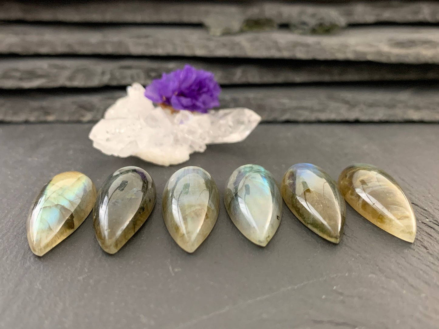 Labradorite pear 12x30mm Cabochon  - Calibrated Cabochons
