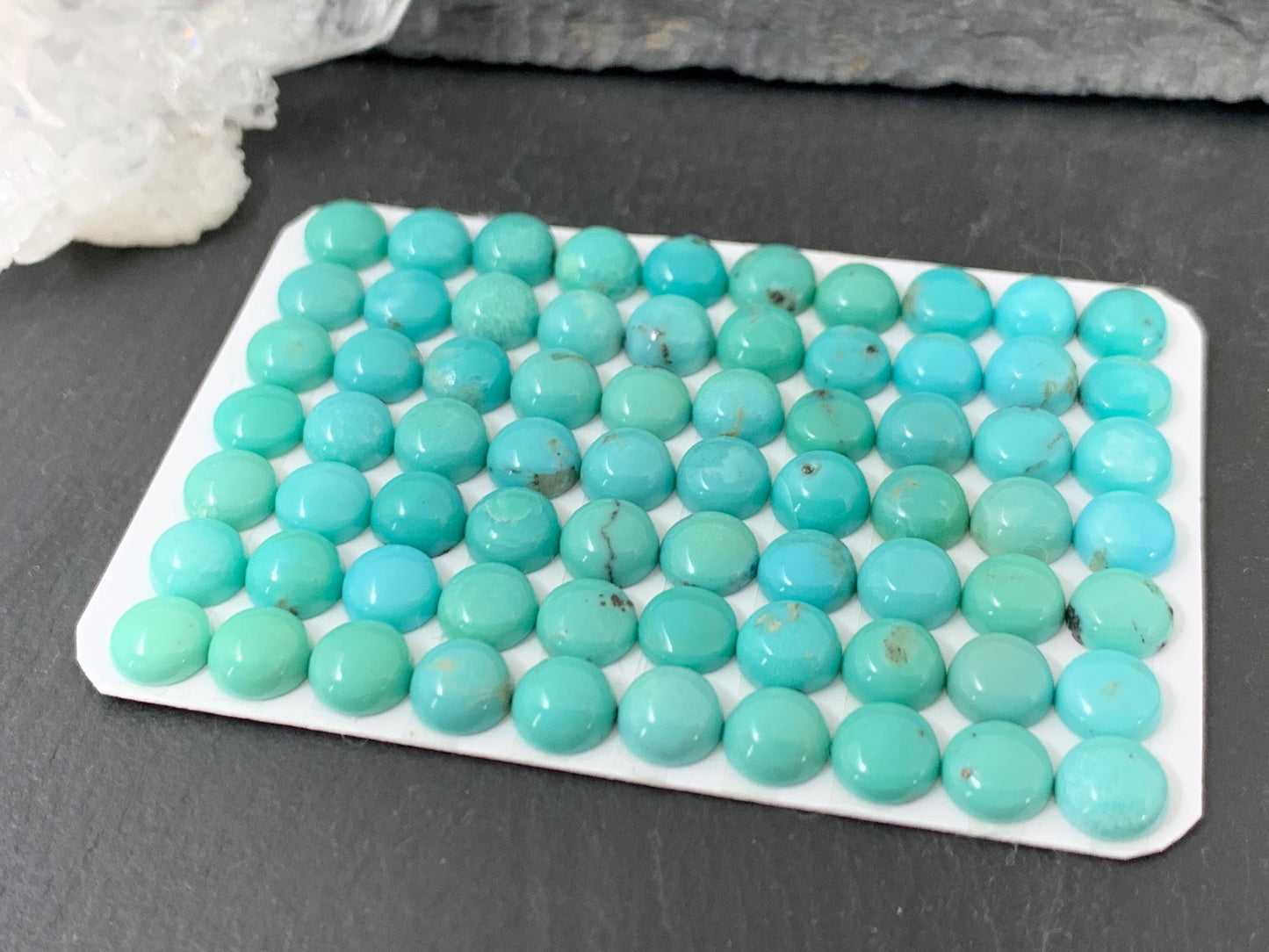 Turquoise round 6mm cabochon - Calibrated cabochons