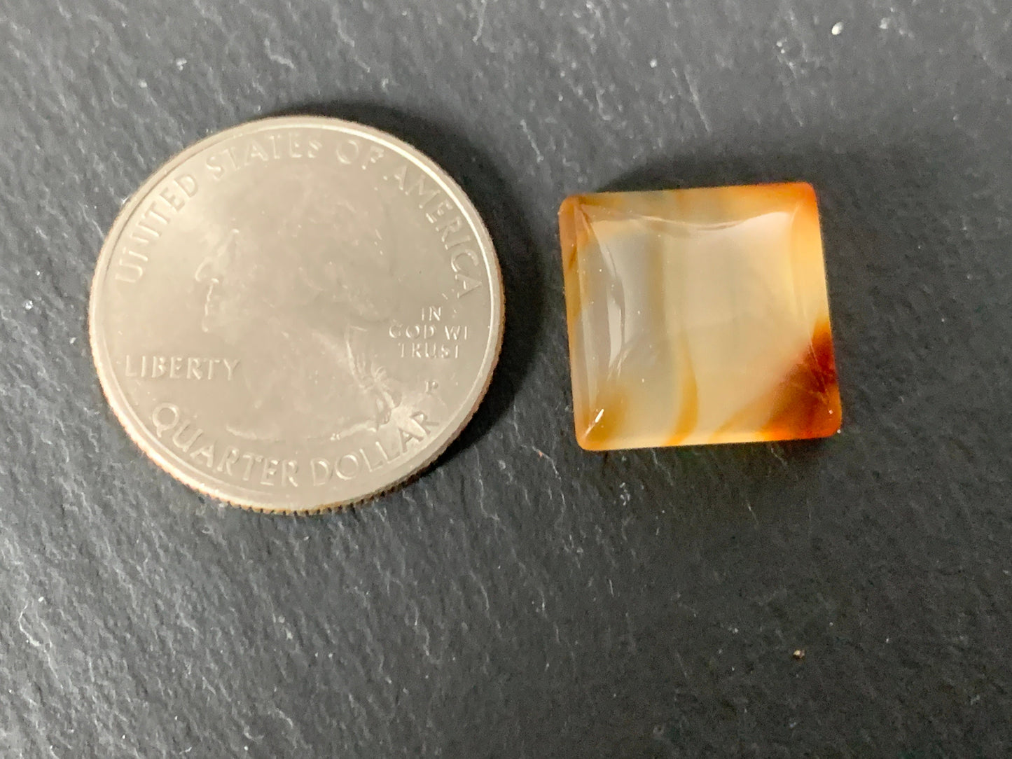 Carnelian square 15mm cabochon - Calibrated cabochons