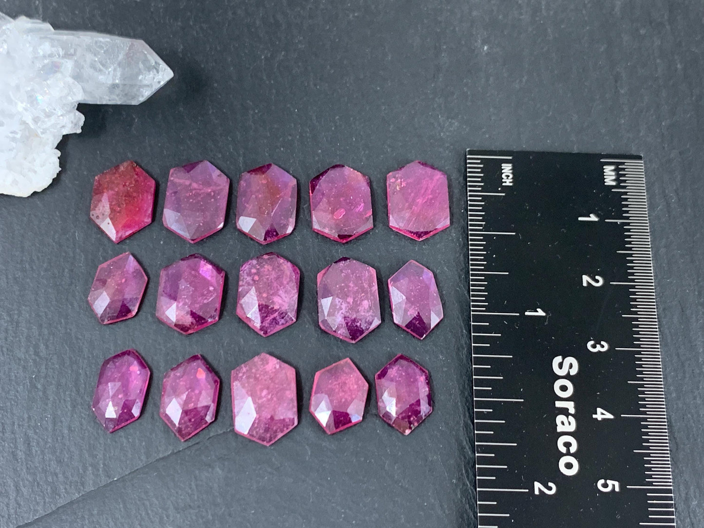 Faceted Thailand Pink Sapphire 11-13mm long cabochon