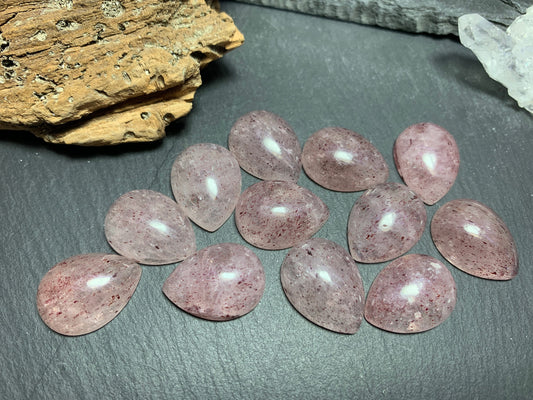 Red Sunstone pear 15x20mm Cabochon - Calibrated cabochons