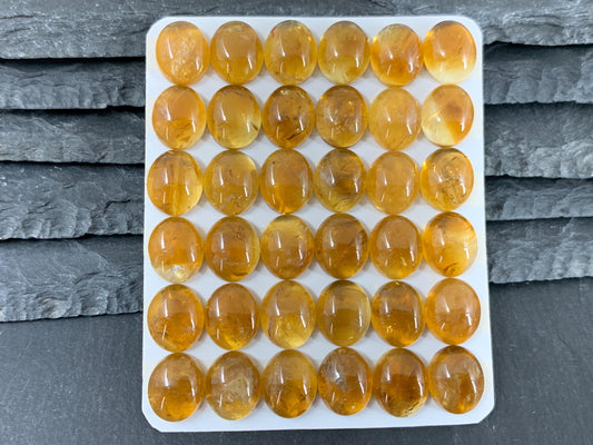 Citrine oval 10x12mm cabochon - Calibrated cabochons