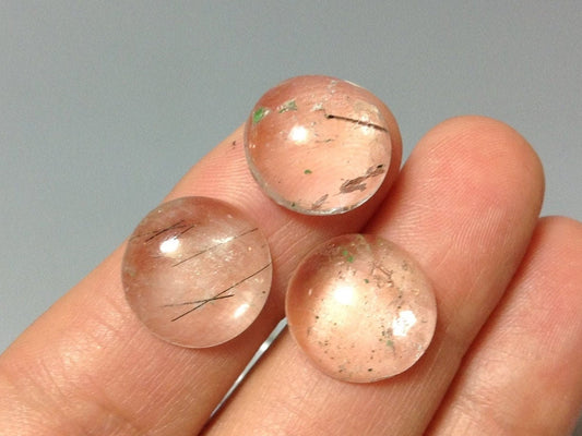 Rutilated Quartz round 13mm cabochon - Calibrated cabochons