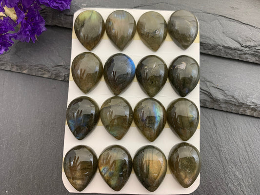 Labradorite pear 15x20mm cabochon - Calibrated cabochons