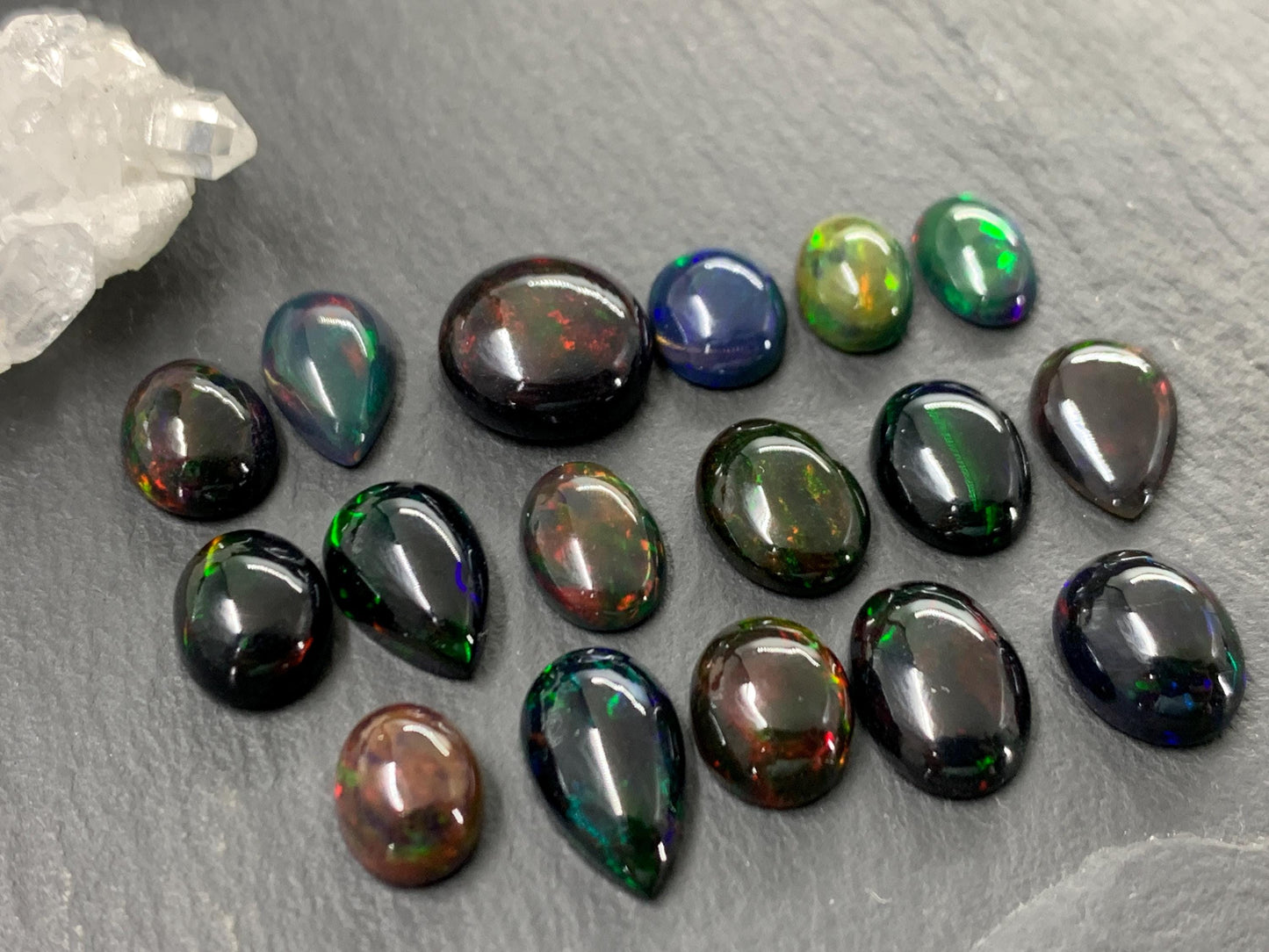 Ethiopian Black Opal Cabochon: Oval, Pear, Round Gemstone