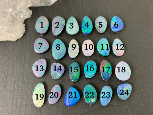 Australian Opal doublet 7-8mm long cabochon