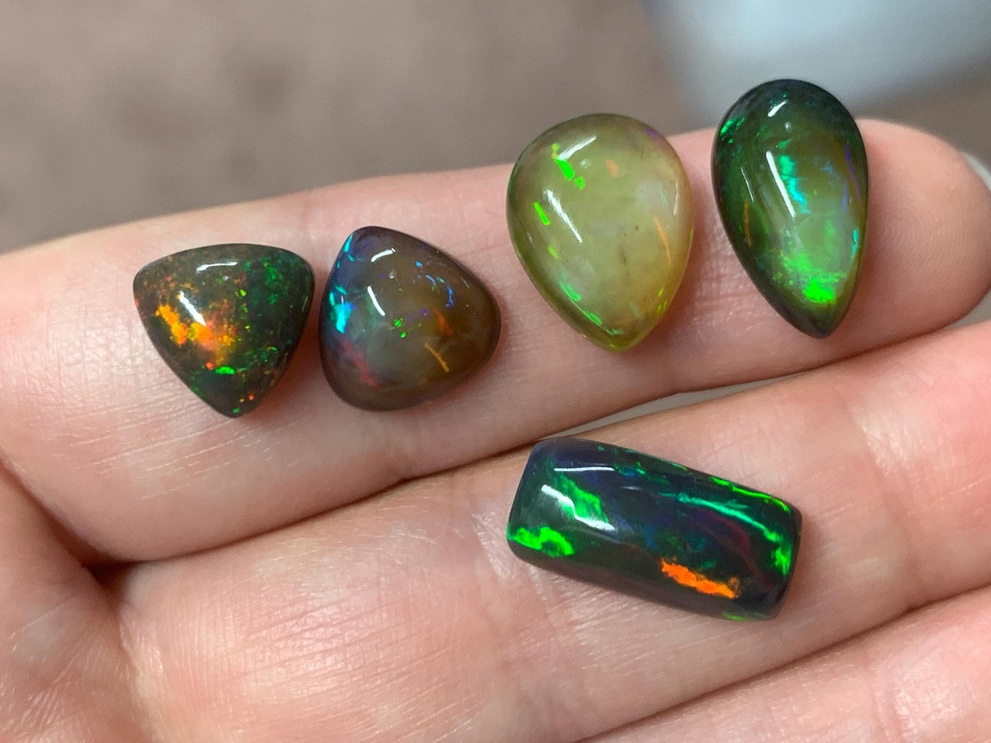 Natural Black Ethiopian Opal 10-16mm long Cabochon/ Select your cabochon