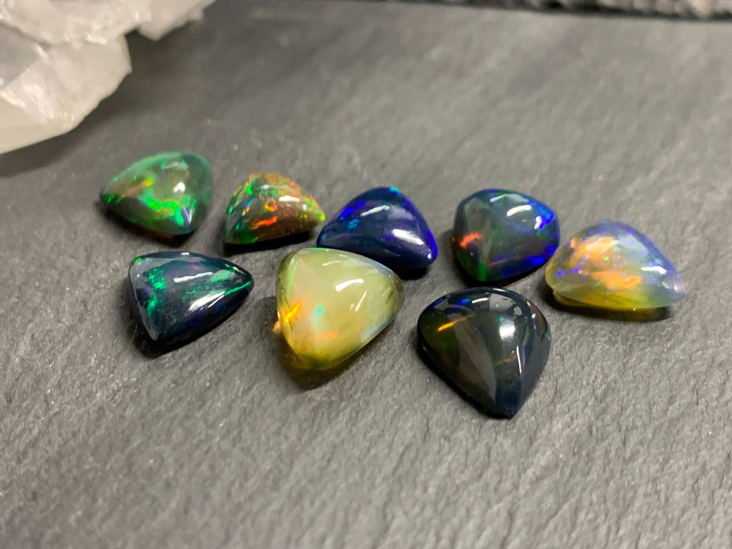 Natural Ethiopian Black Opal 11-12mm long cabochon/ Select your cabochon