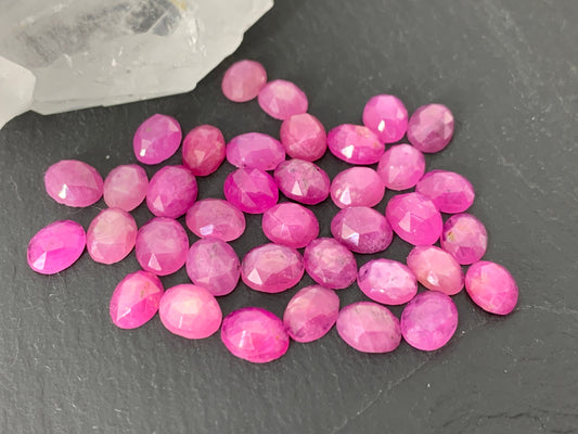 Faceted Pink Sapphire 5x7mm cabochon