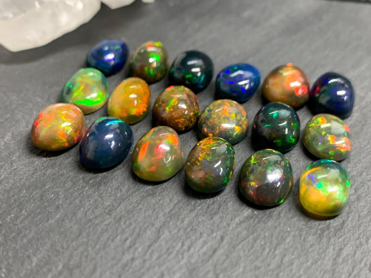 Natural Ethiopian Black Opal 11-12mm long cabochon/ Select your cabochon