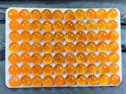 Carnelian round 6mm Cabochon - Calibrated cabochons