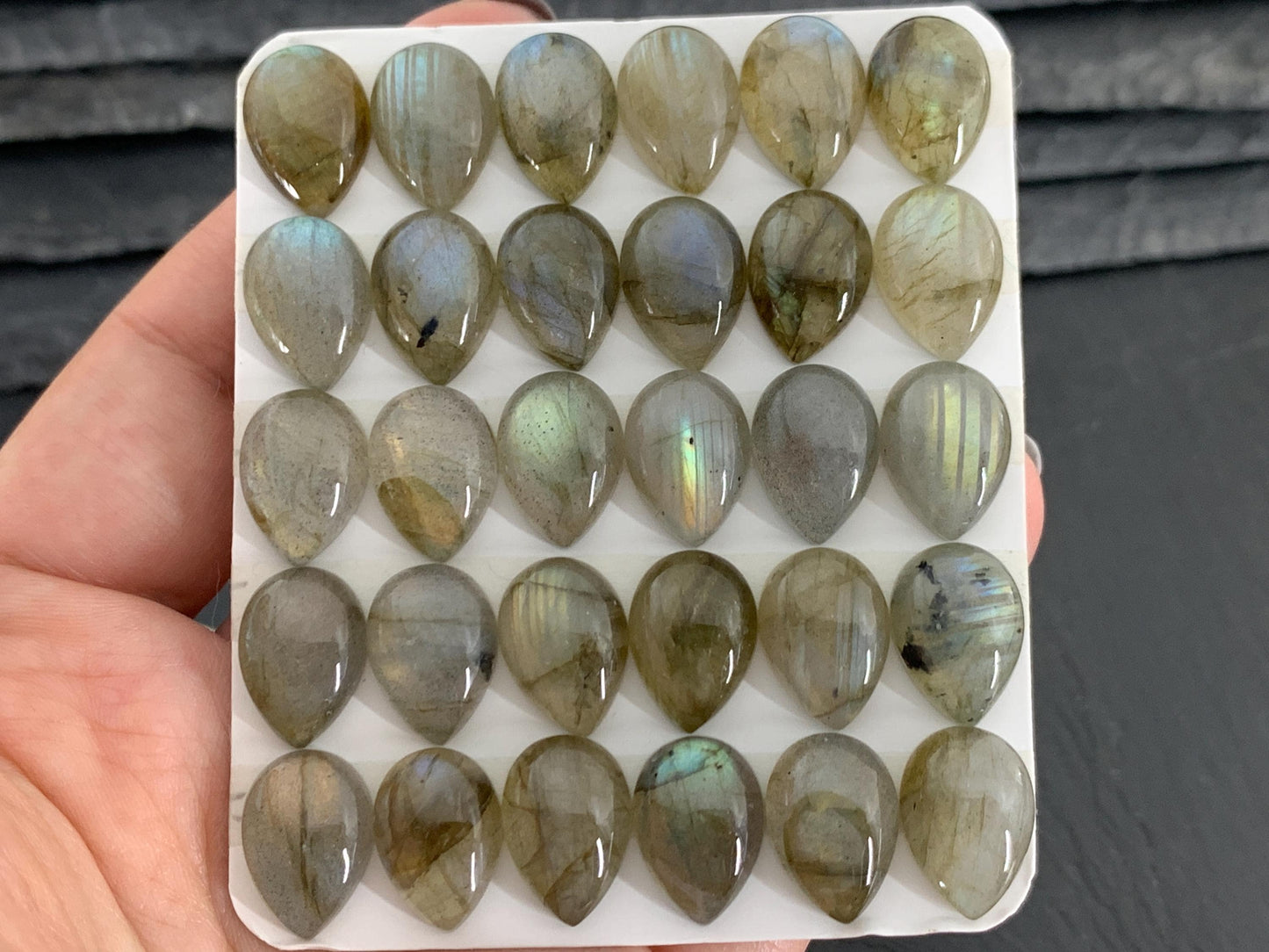 Labradorite pear 10x14mm Cabochon - Calibrated Cabochons