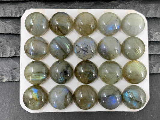 Labradorite round 14mm cabochon - Calibrated cabochons