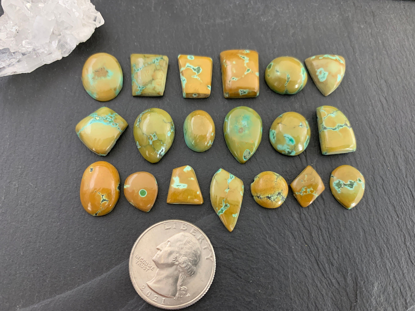 Tibetan Turquoise mixed shapes 13-19mm long cabochon