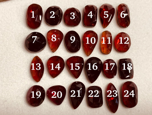 Faceted Rhodolite Garnet 10-14mm cabochon
