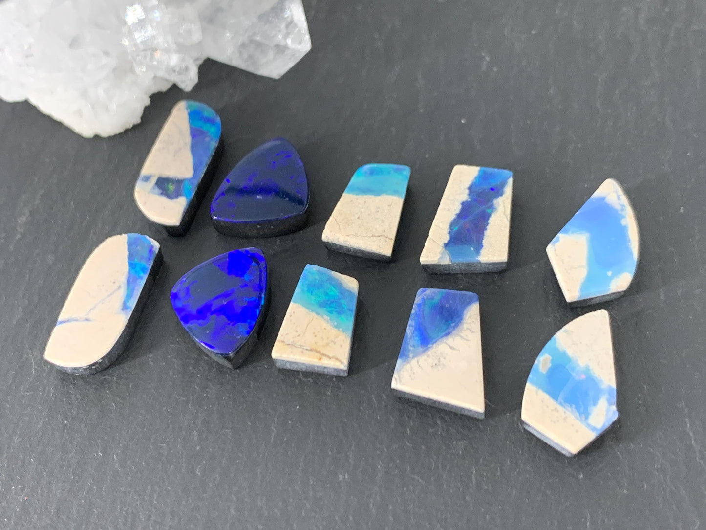 Australian Opal Doublet 10-15mm long cabochon- Single piece or matching pair