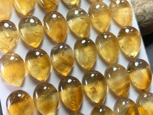 Citrine pear 10x14mm cabochon - Calibrated cabochons