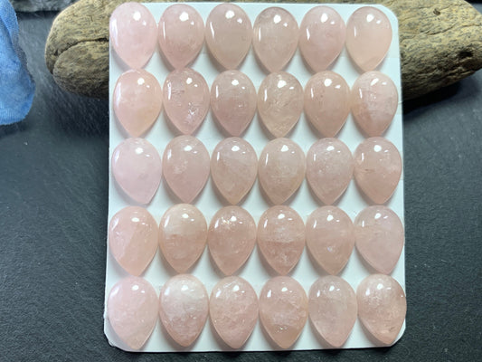 Morganite pear 10x14mm cabochon - Calibrated cabochons