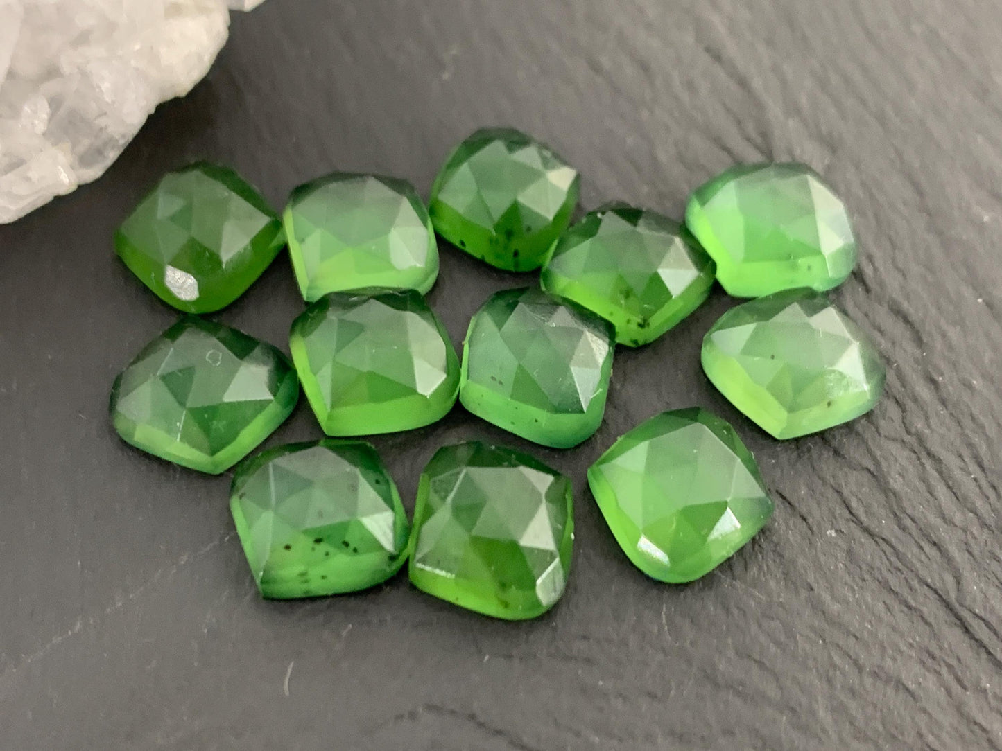 Faceted Serpentine marquise 10mm cabochon
