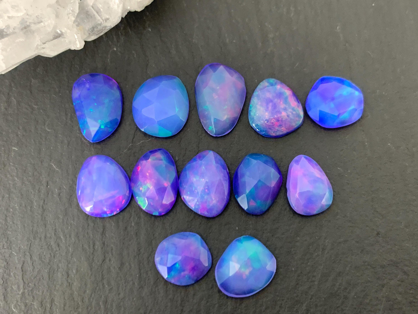 Faceted Purple Ethiopian Opal 7-9mm cabochon