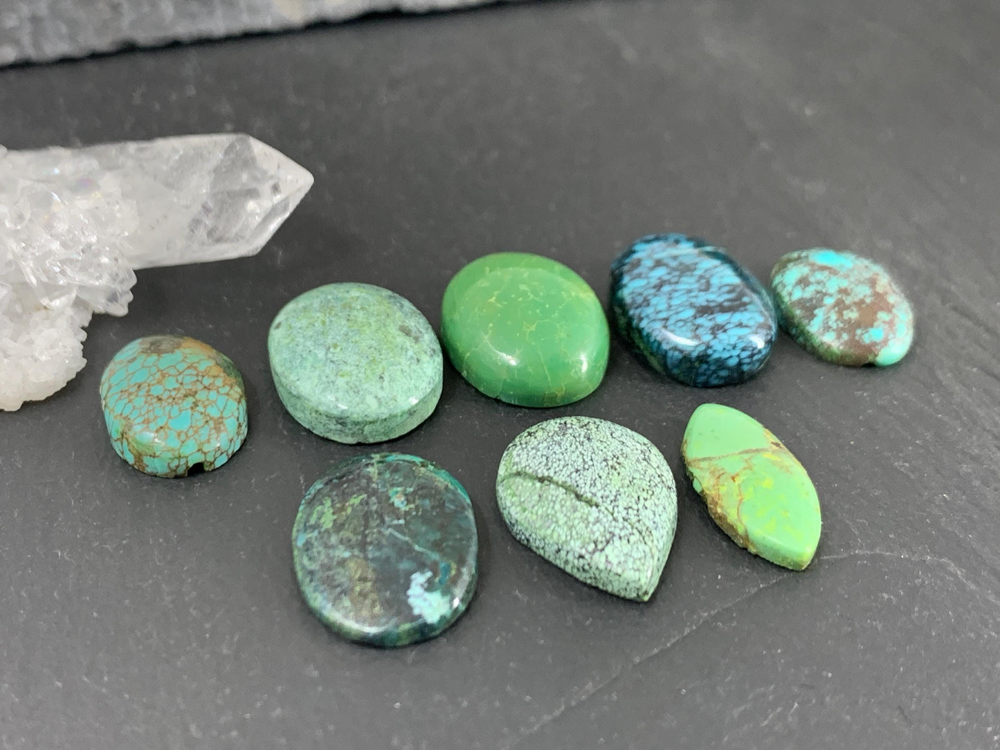 Tibetan Turquoise 14-16mm long cabochon