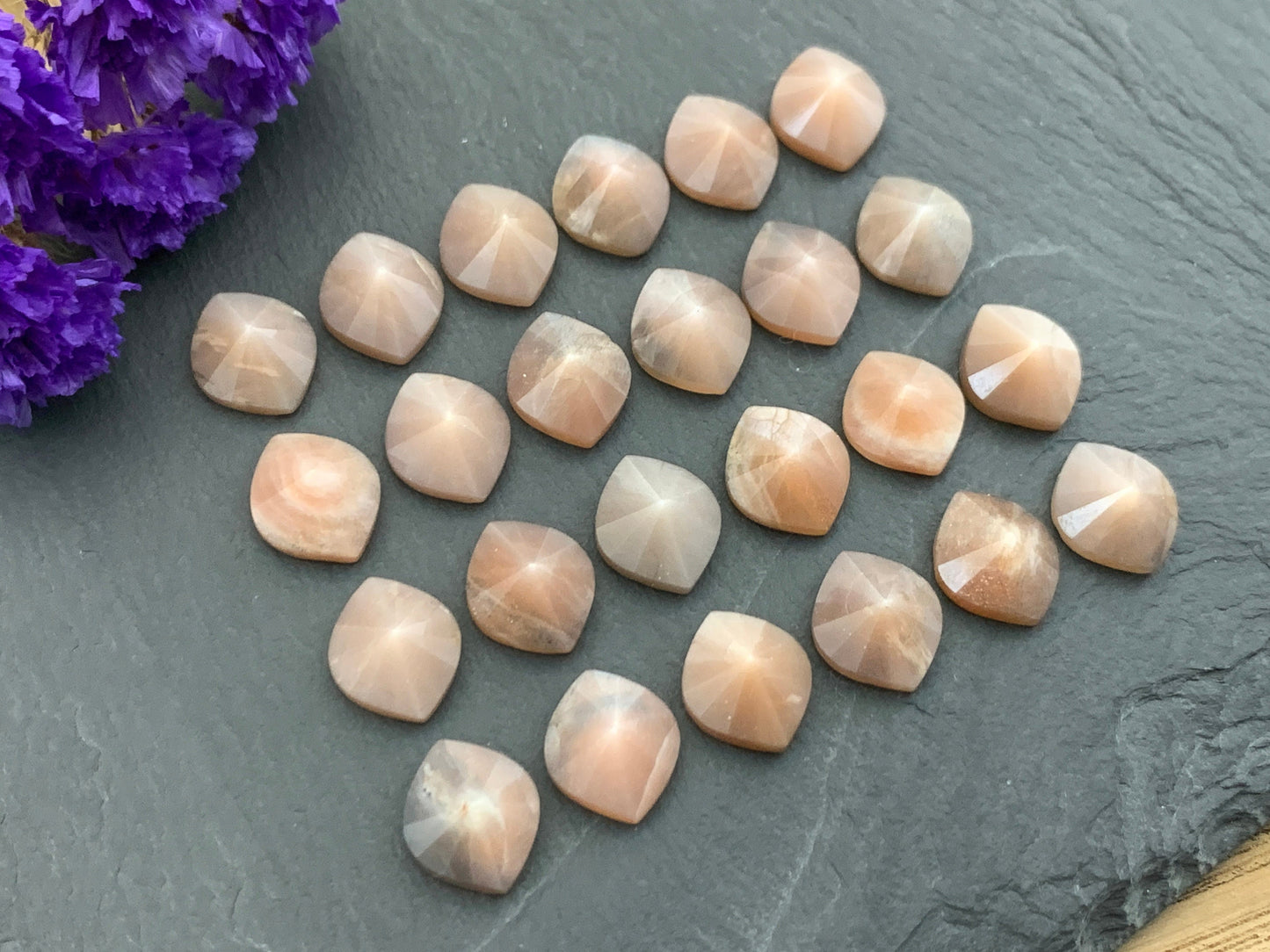 GoldSand Moonstone marquise pyramid 10x12mm cabochon