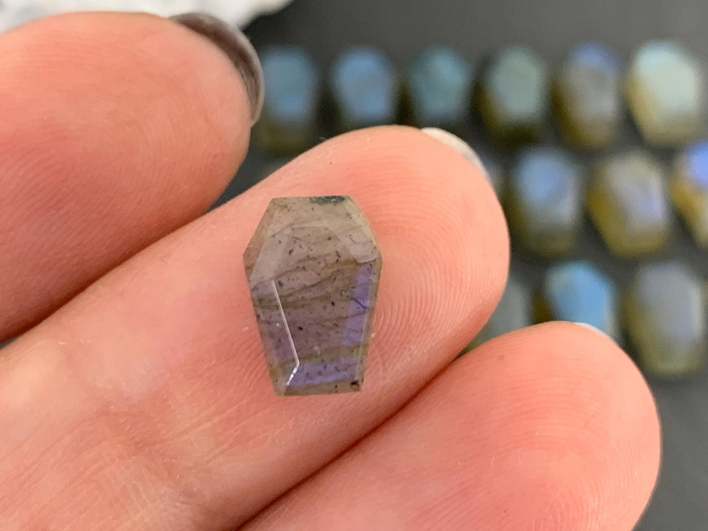 Labradorite Coffin 7x10mm Cabochon - Small Earrings Size Coffins