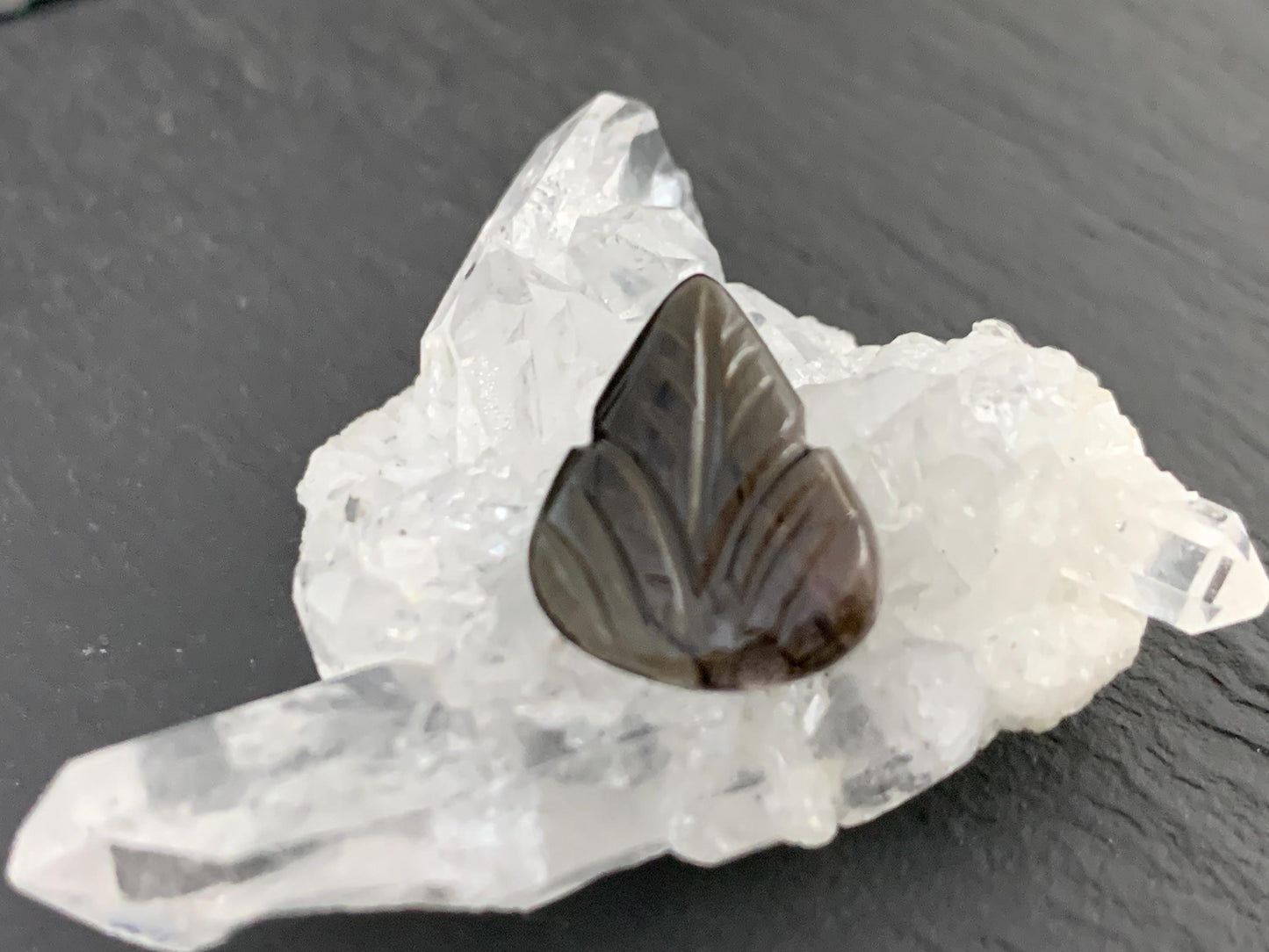 Carved Tourmaline 12x15x3mm cabochon