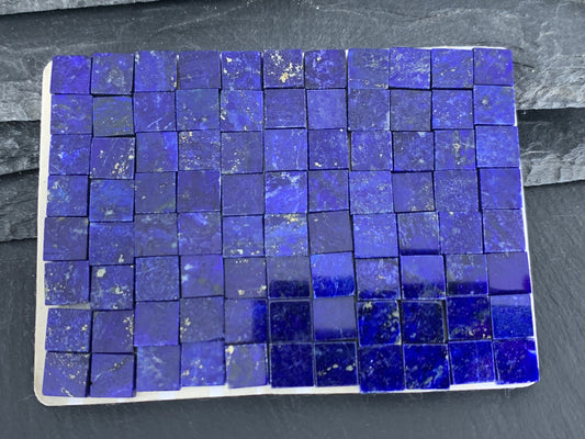 Flat Lapis Lazuli square 8x8mm cabochon - Calibrated cabochons