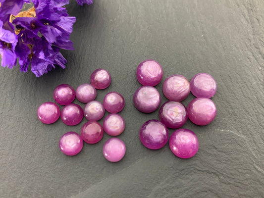 Silky Star Sapphire round 6mm, 8mm Cabochon