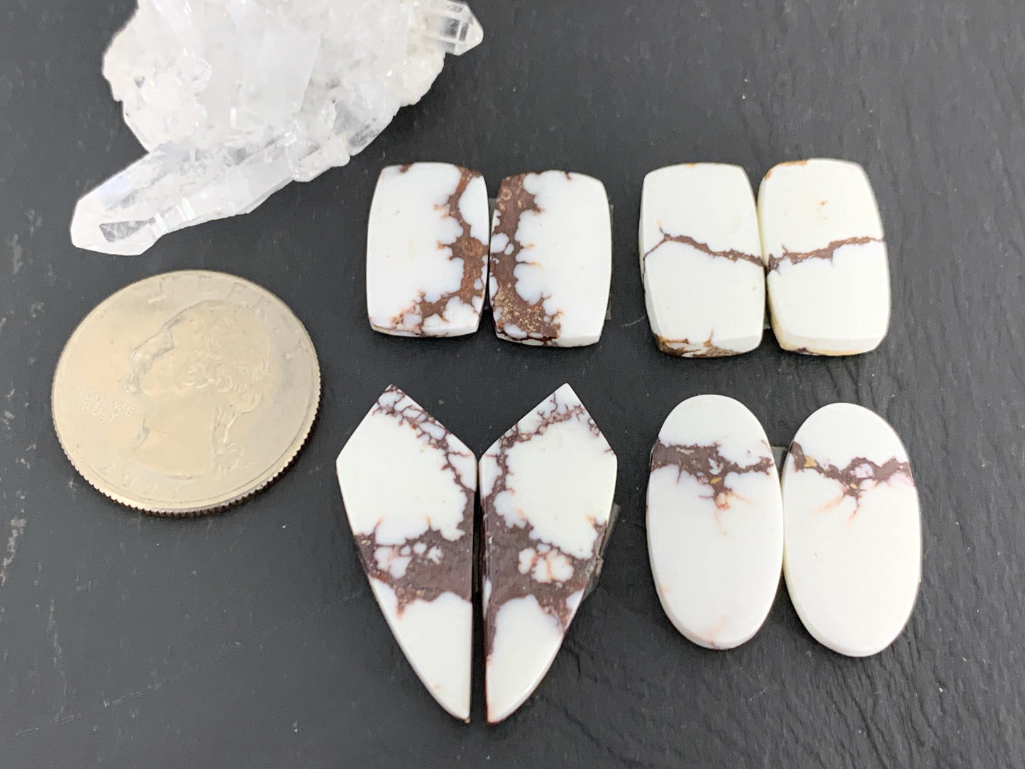 Wild Horse Jasper 18-31mm long cabochon pair