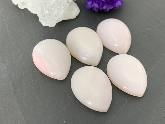Pink Opal pear 15x20mm cabochon - Calibrated cabochons