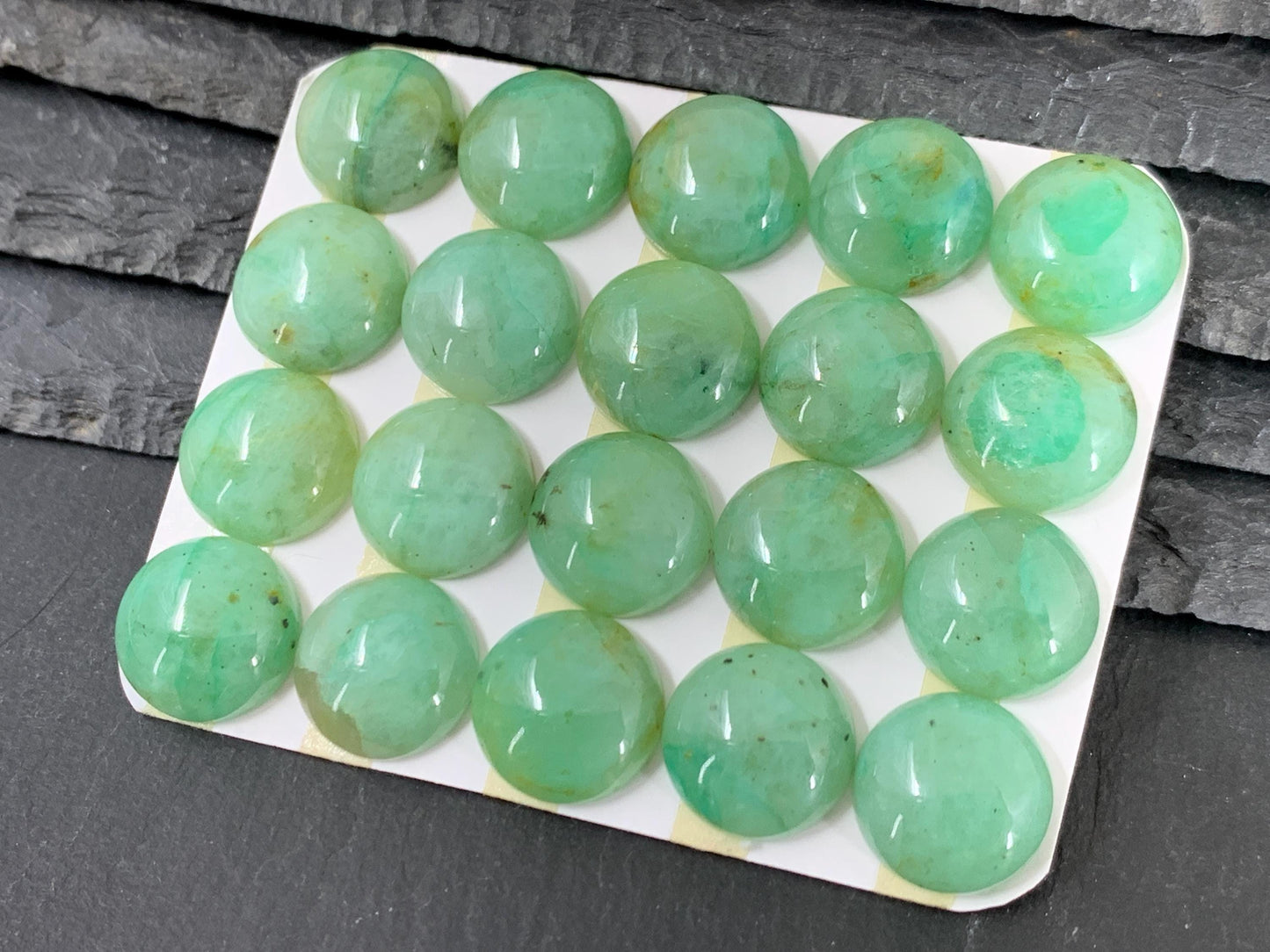 Chrysocolla round 15mm cabochon - Calibrated cabochons