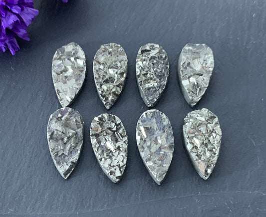 Pyrite pear 10x20mm cabochon