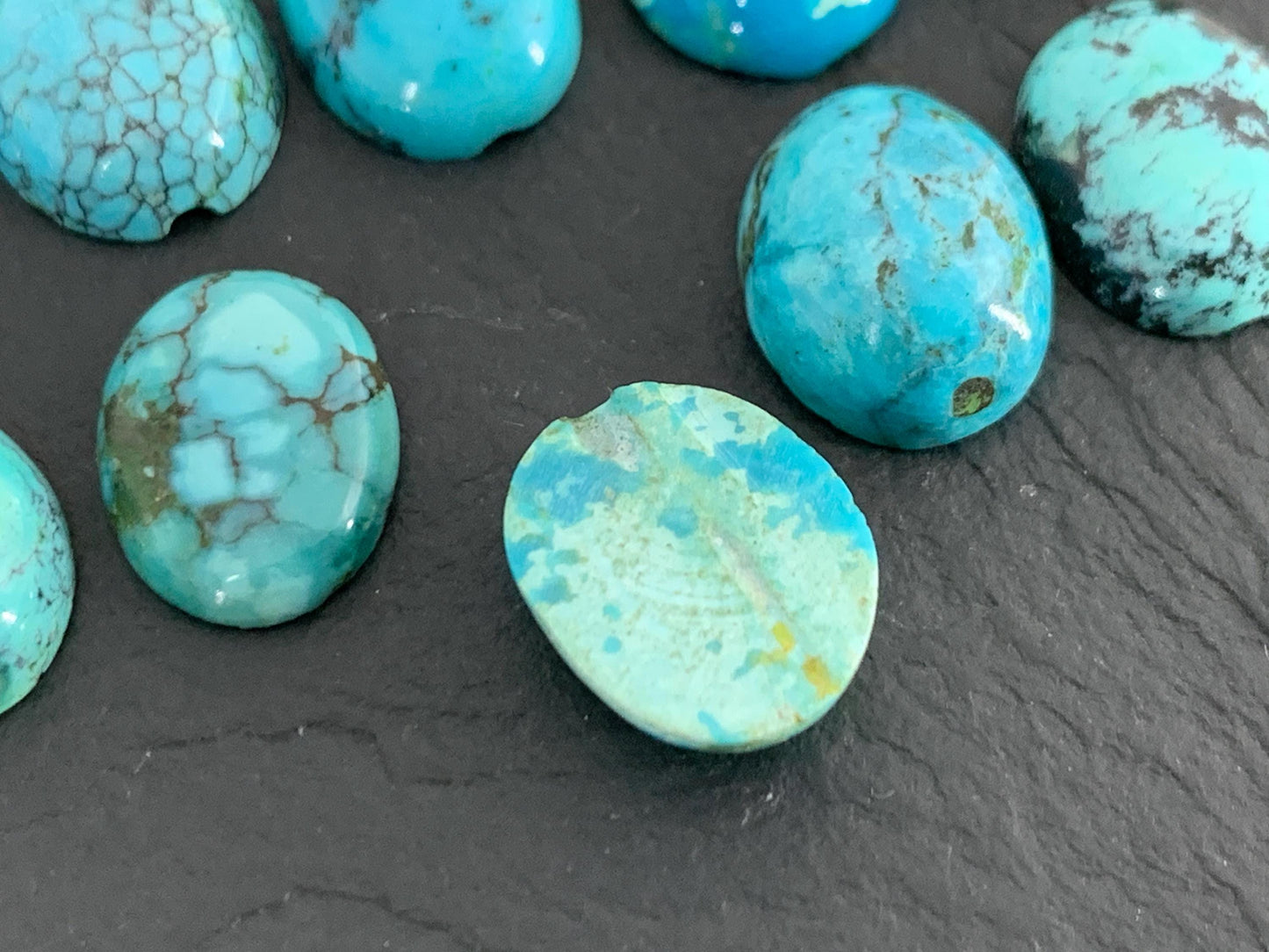 Tibetan Turquoise oval 9x11mm cabochon/ Select your cabochon