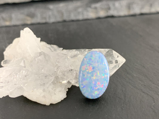 Australian Opal doublet 9x14x4.5mm cabochon
