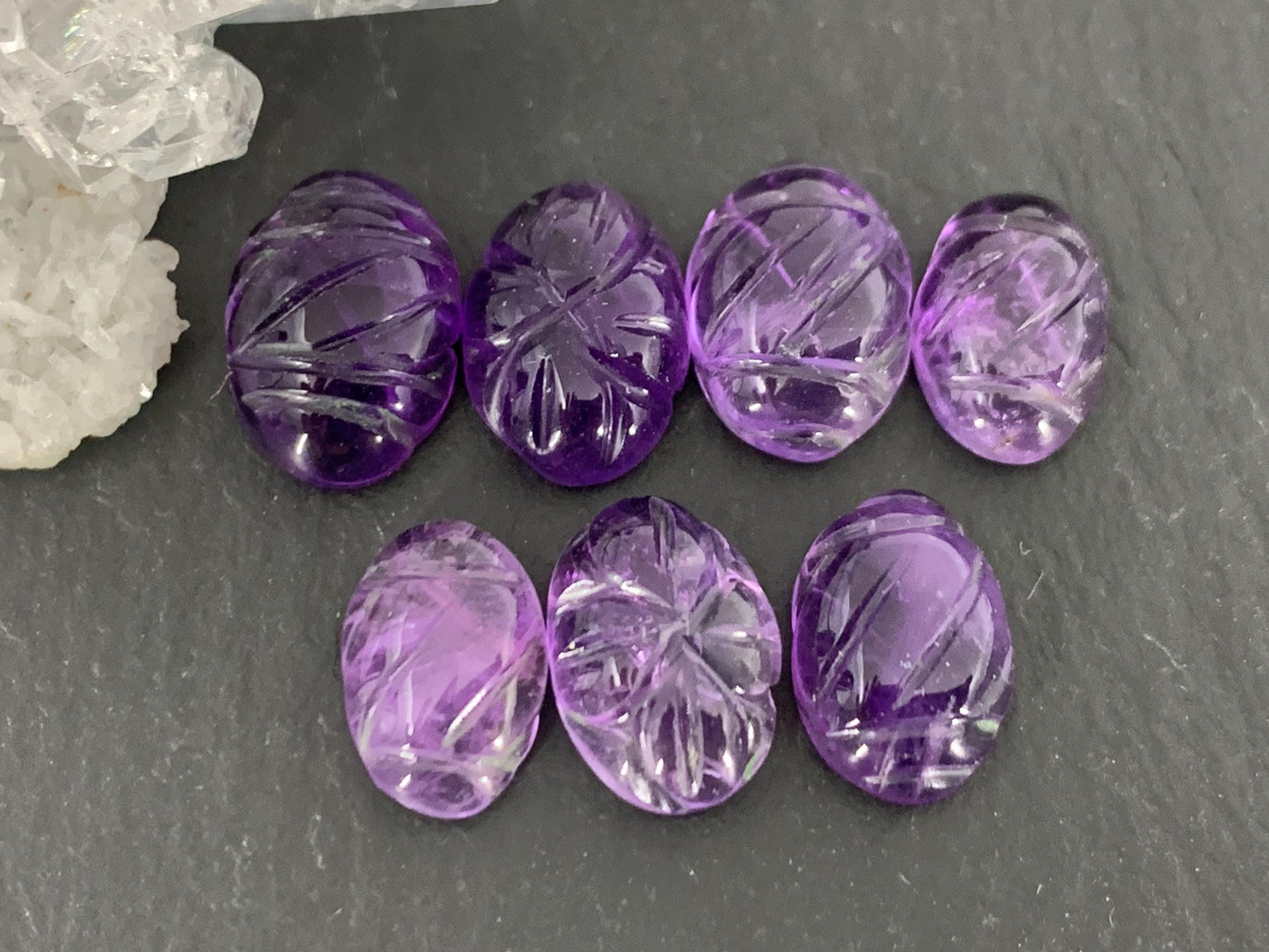 Hand Carved Amethyst Cabochon (10-11mm)