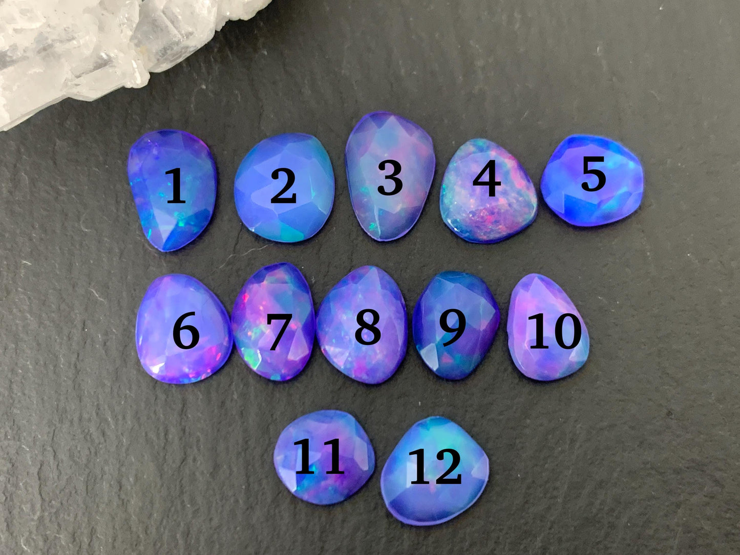 Faceted Purple Ethiopian Opal 7-9mm cabochon
