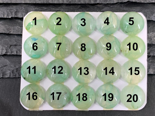 Chrysocolla round 15mm cabochon - Calibrated cabochons
