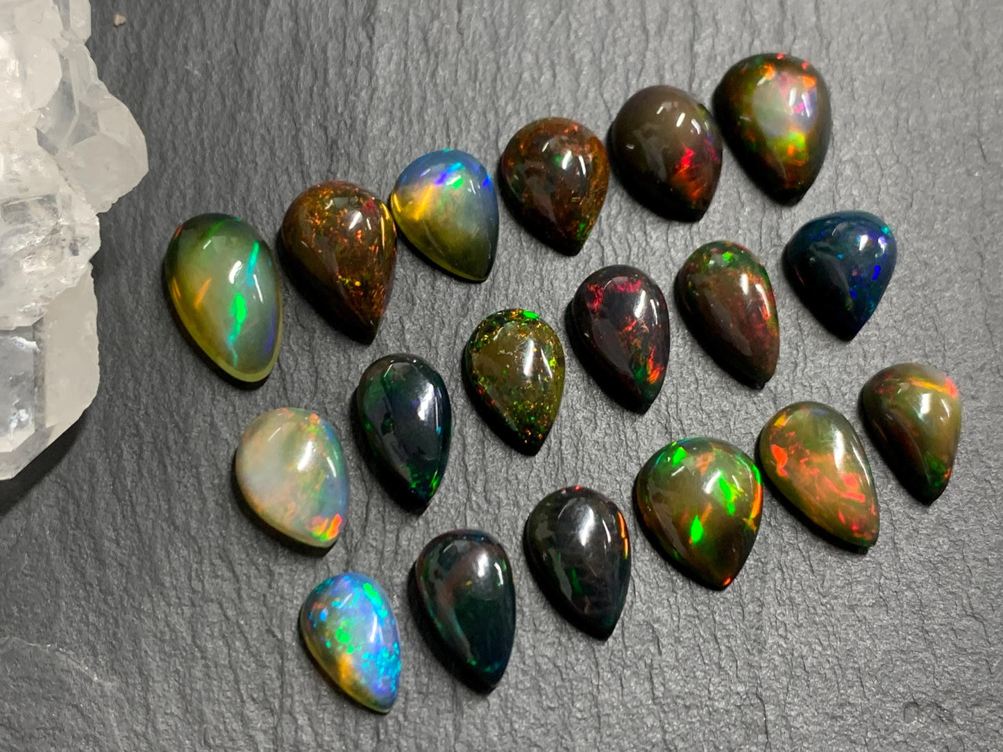 Natural Ethiopian Black Opal 11-14mm long cabochon/ Select your cabochon