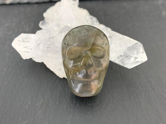 Labradorite Skull Cabochon 14x21mm, Labradorite Skull, Natural Gemstone, Halloween Jewelry, Handcrafted Accessory