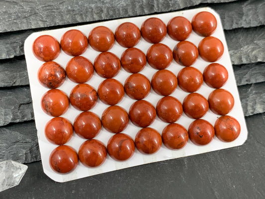 Red Jasper round 10mm cabochon - Calibrated cabochons