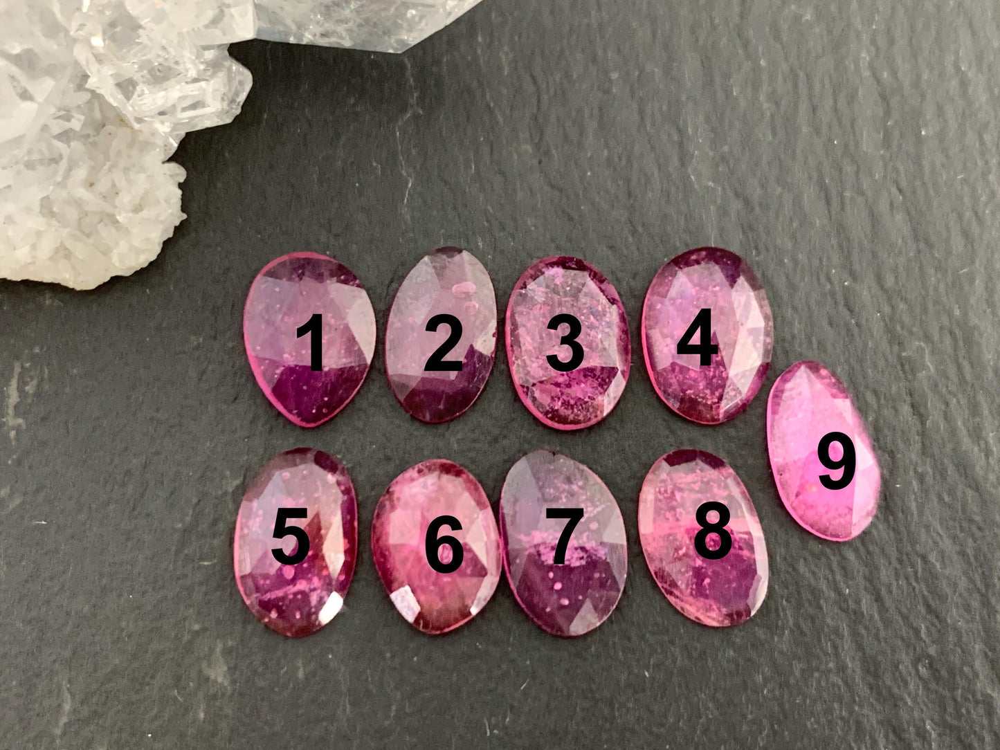 Faceted Sapphire oval 9-10mm long cabochon